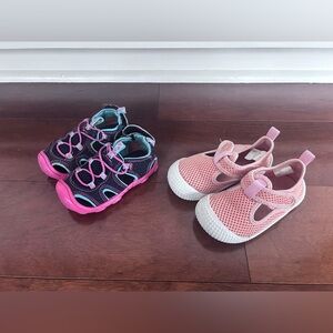 Baby girl toddler shoes sizes 4 & 5 sandals and water shoes sneakers